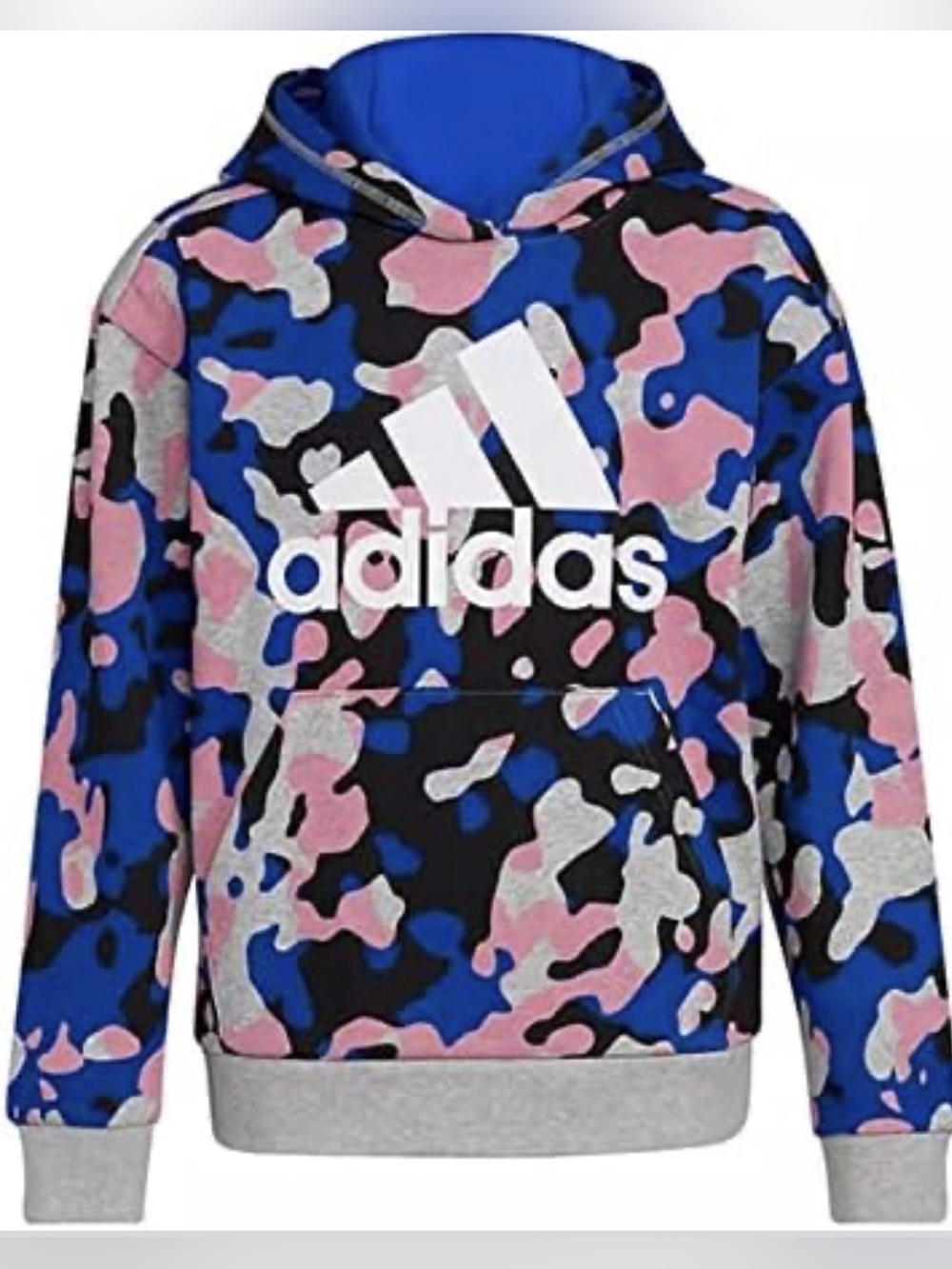 adidas Blue Pink Camo Pullover Hoodie